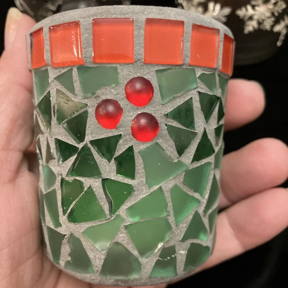 Votive Lot 5 Glass & Metal Tea light Candle Holders Bath & Body Works Christmas